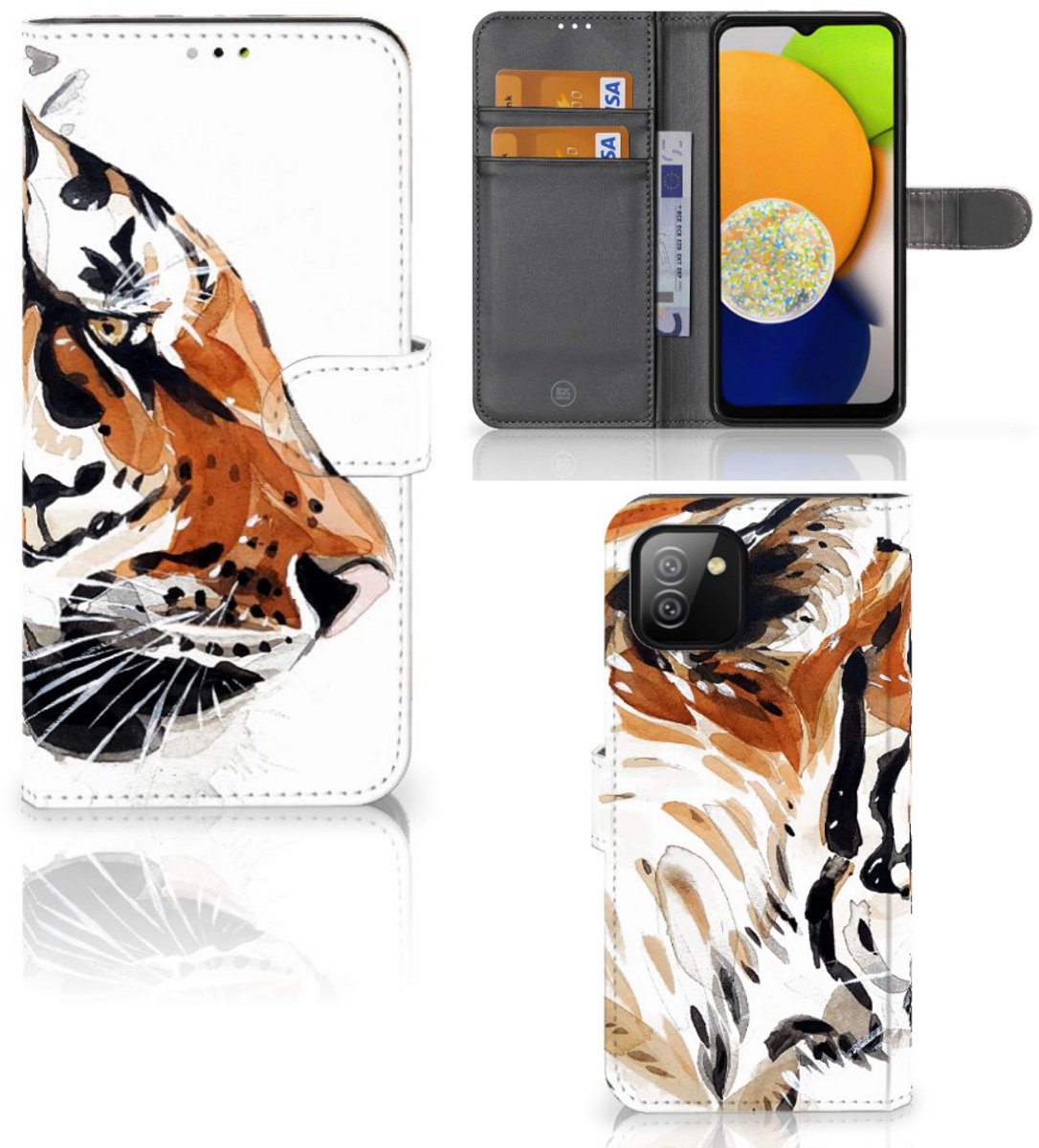 Hoesje Samsung Galaxy A03 Watercolor Tiger