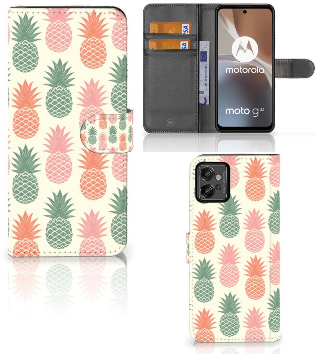 Motorola Moto G32 Book Cover Ananas