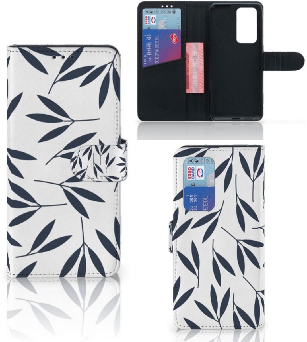 Huawei P40 Pro Hoesje Leaves Blue