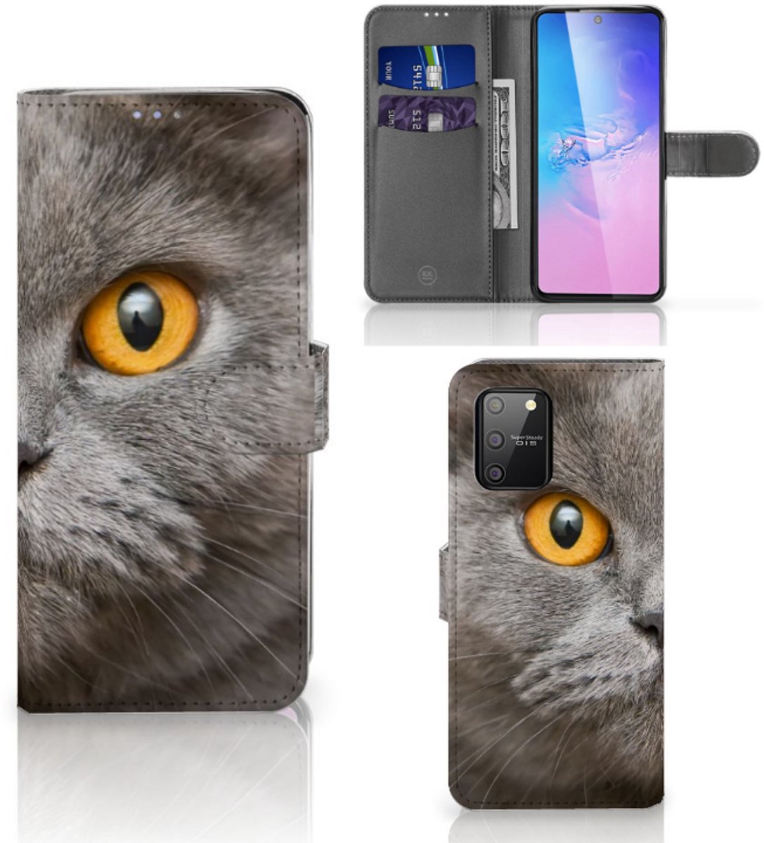 Boekhoesje voor Telefoonhoesje met Pasjes Samsung S10 Lite Britse Korthaar