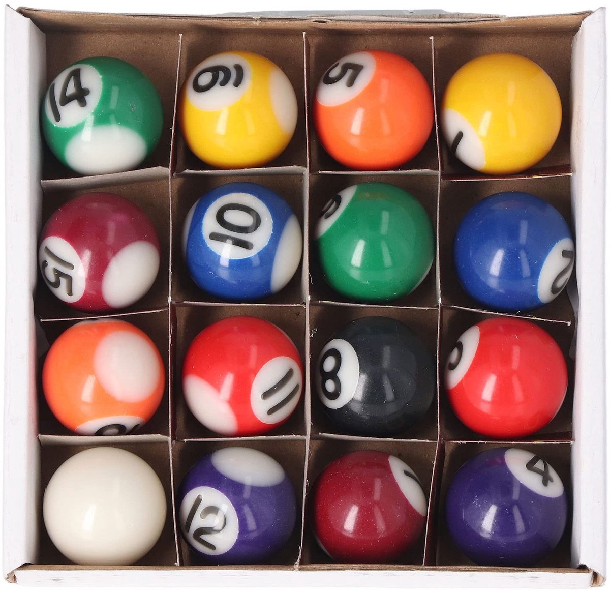 Store_7 - Mini Biljartbal - 25 mm - 16 Stuks Educatief Speelgoed - Hars - Poolballen voor Speelkamers - Mini Biljart Accessoires