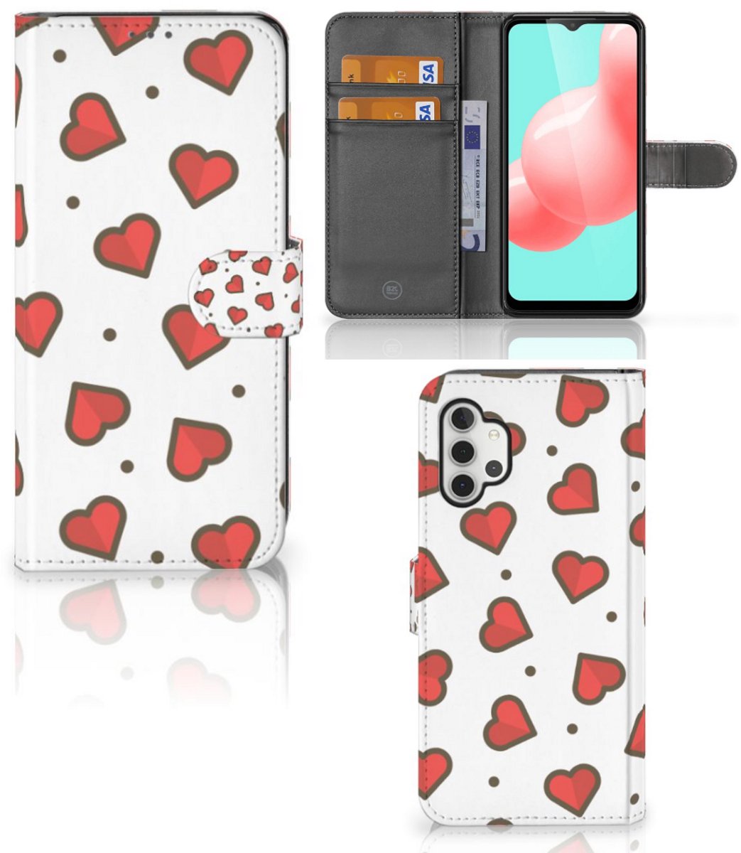 Samsung Galaxy A32 5G Telefoon Hoesje Hearts