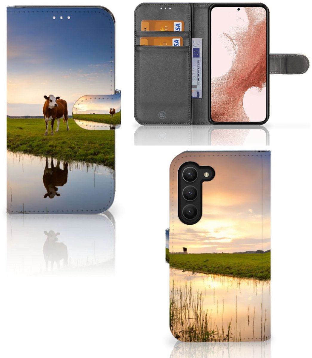 Samsung Galaxy S23 Telefoonhoesje met Pasjes Koe