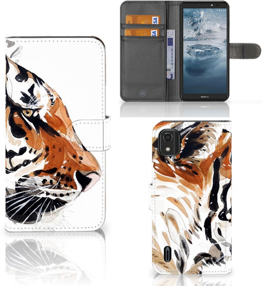 Hoesje Nokia C2 2nd Edition Watercolor Tiger