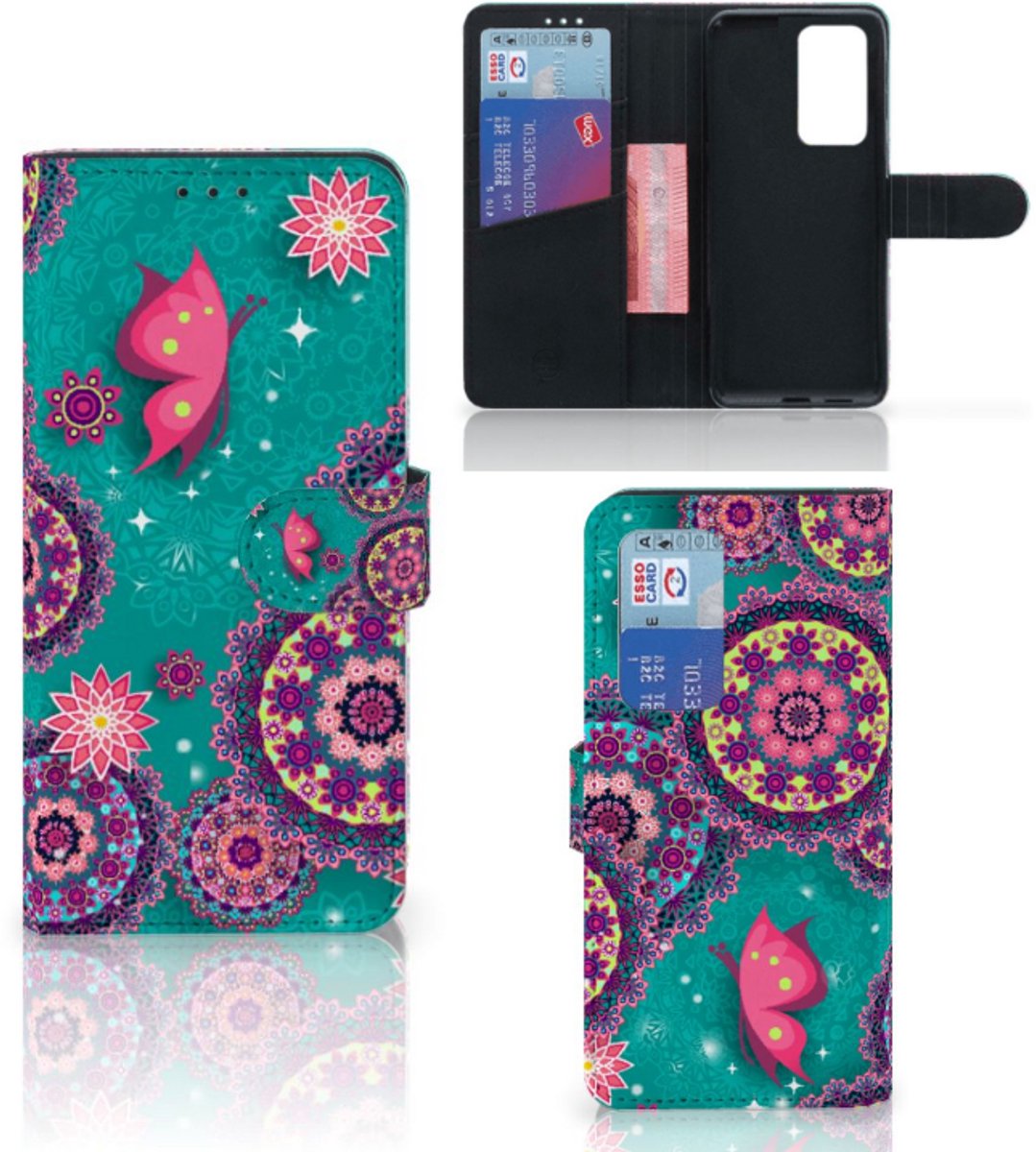 Huawei P40 Pro Hoesje Cirkels en Vlinders