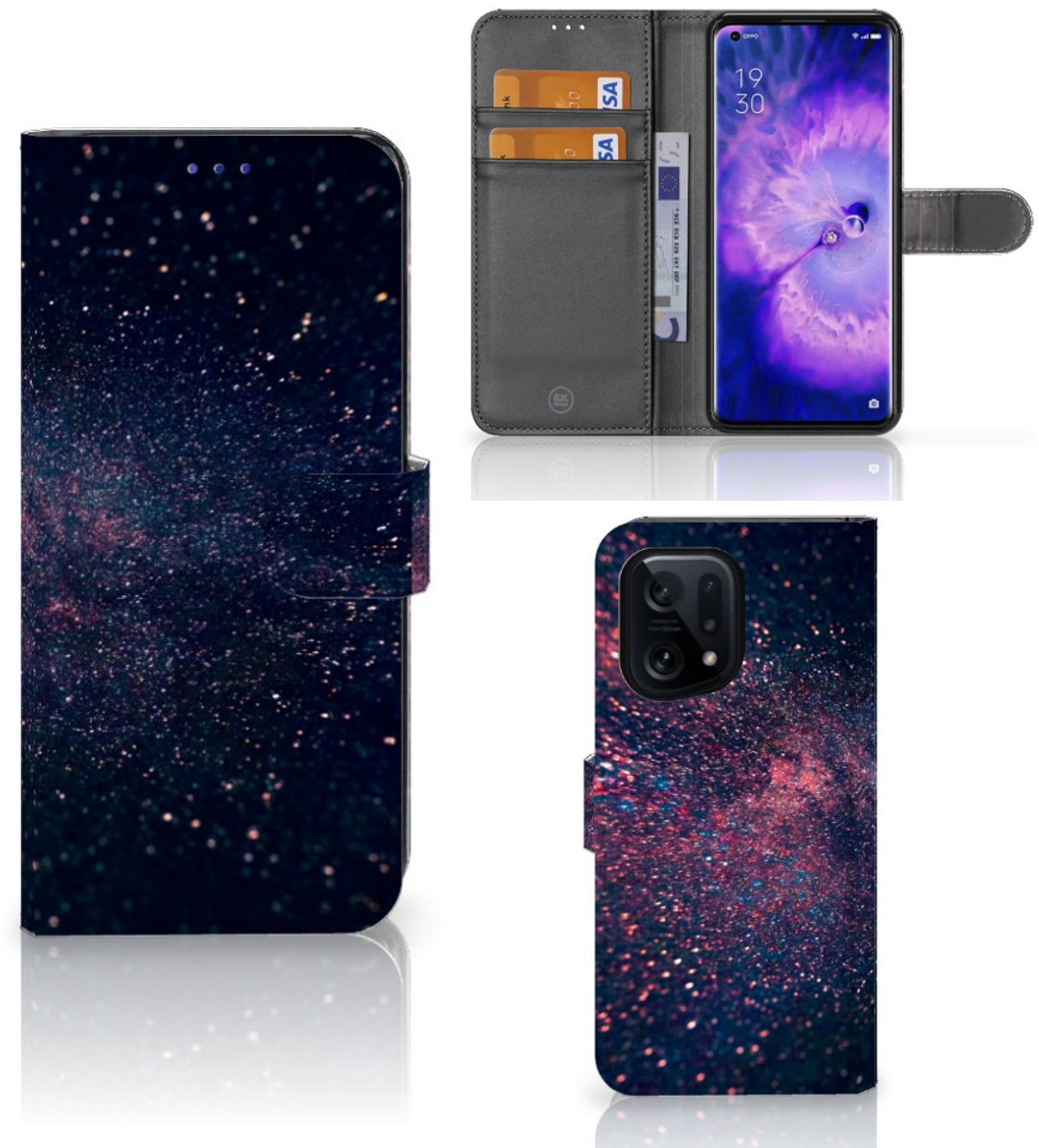OPPO Find X5 Book Case Stars