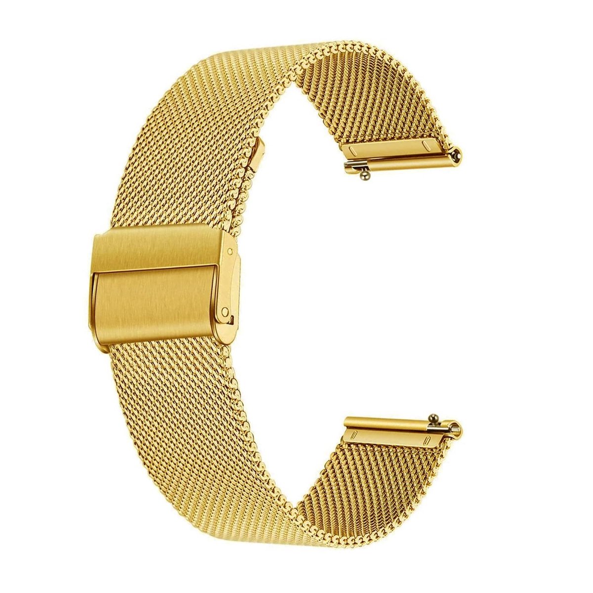 Cosensi - Milanese Horlogeband - Quick Release - Stijlvol en Modern - Goud - Geschikt voor Smartwatches en Traditionele Horloges - 22 mm