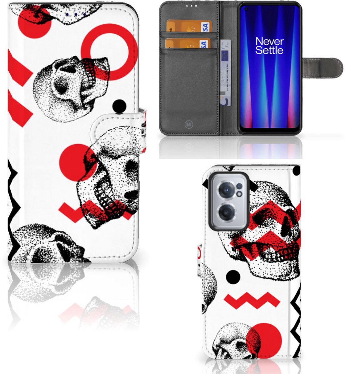 Telefoonhoesje met Naam OnePlus Nord CE 2 Skull Red