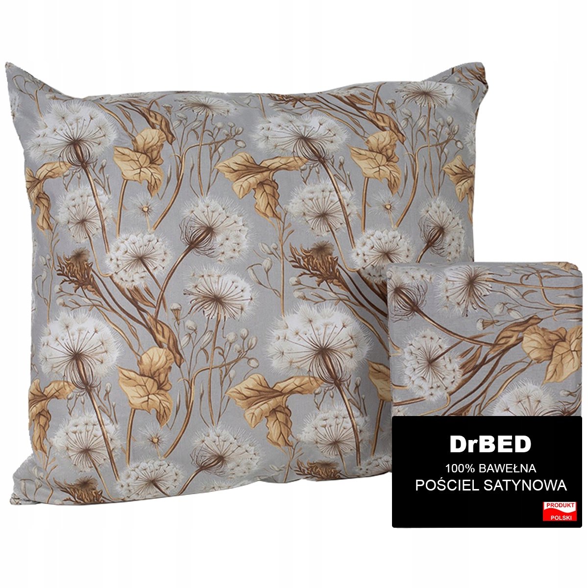 DrBED - Pościel Set - Dandelions and Leaves - 160x200cm - 100% Katoen Satijn
