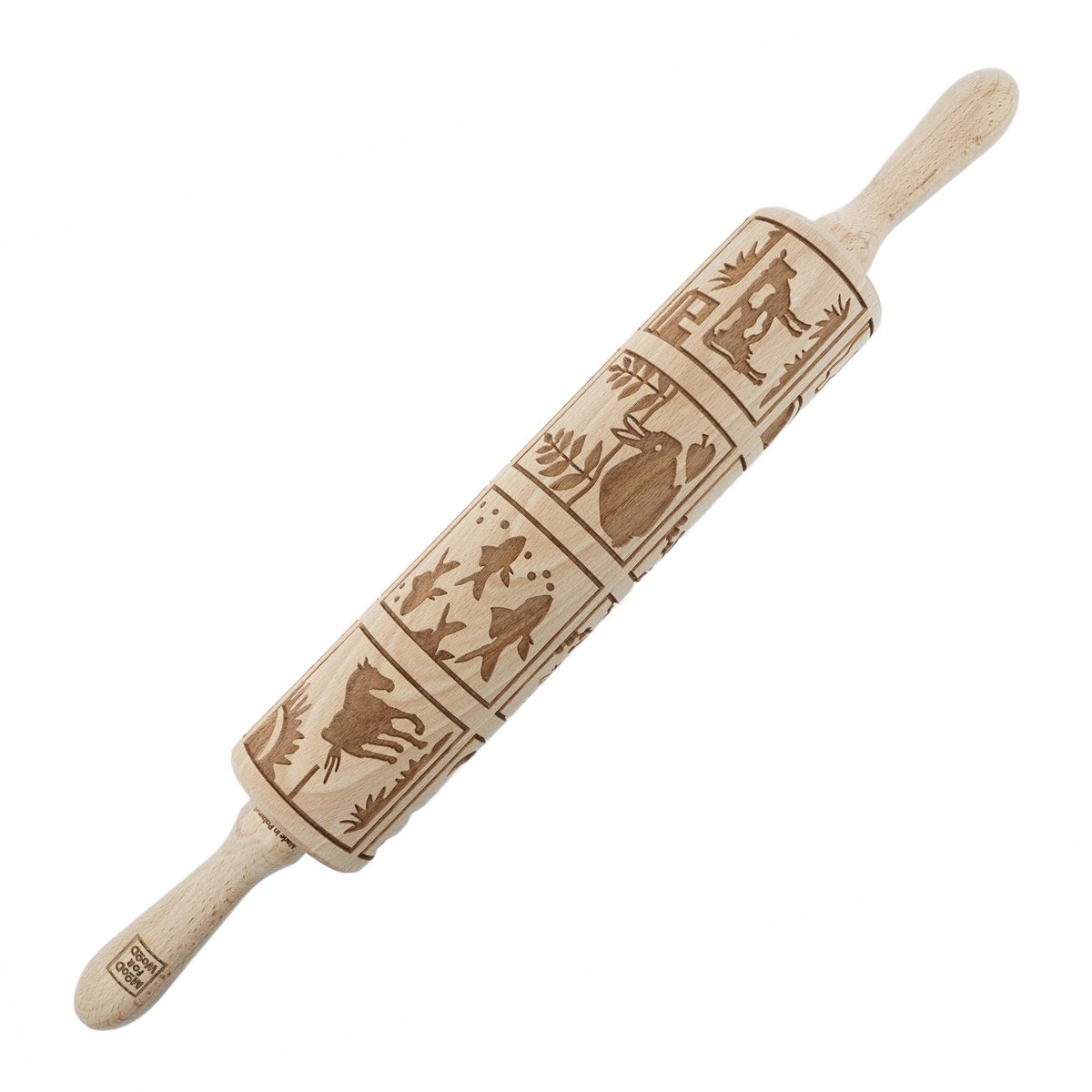 MoodForWood - Greep Grawer Deegroller - 43 cm - Hout - Dierenmotief