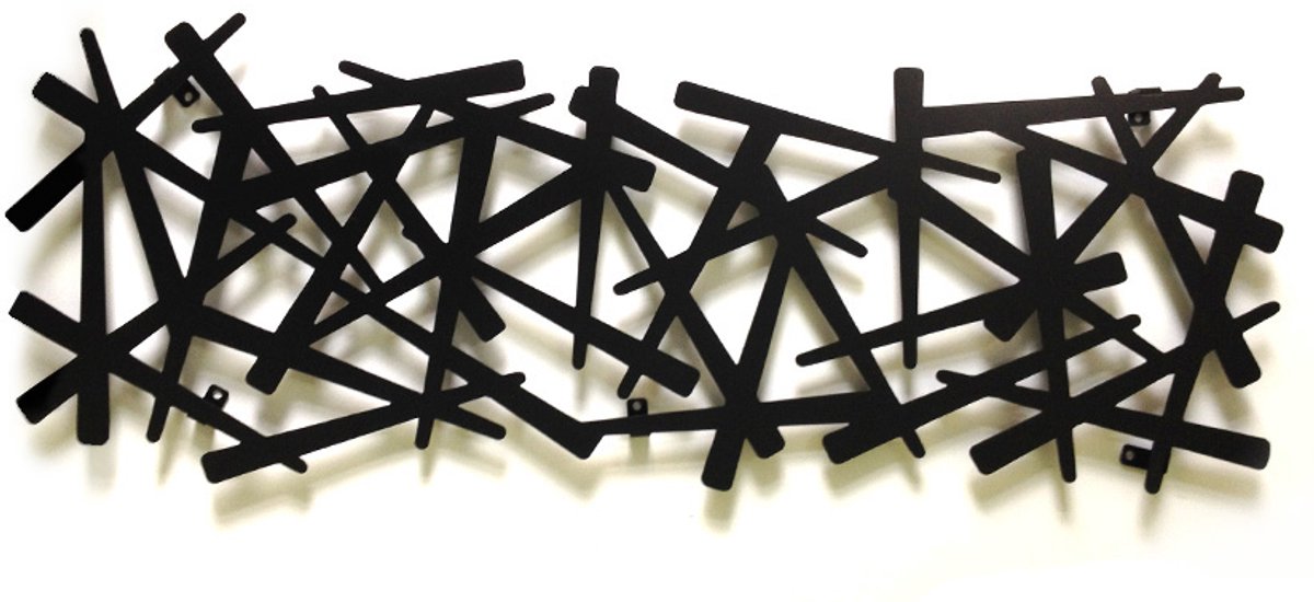 Decorizzly BIRRE Serie - Geometrische Wandhanger - Zwarte Staal - Elegant Ontwerp