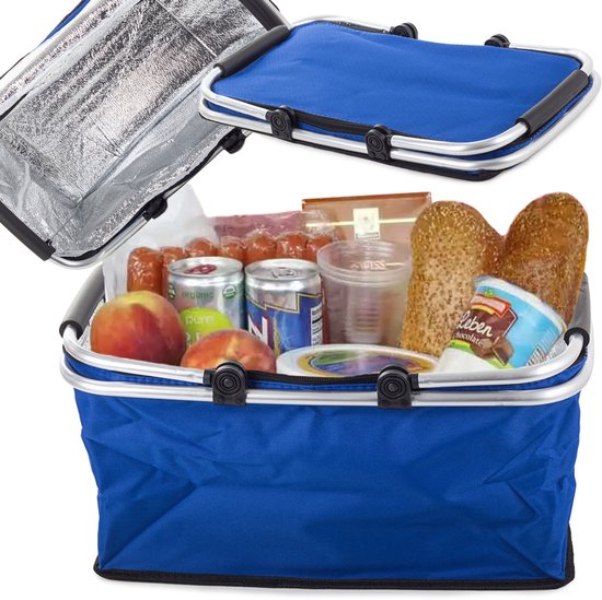 Sac Isotherme - Thermique - Panier Pique-Nique - Pliable - Blauw - 30L - 48cm