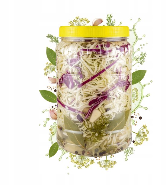 Bimberek - Pot en plastique multifonctionnel - 3l - Transparent - Avec couvercle