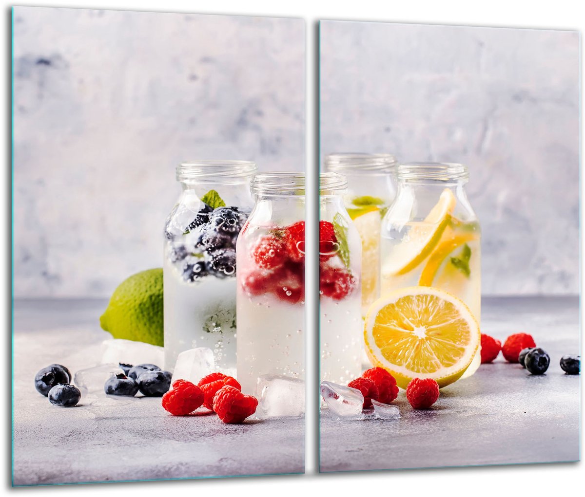 TMK ArtDeko - Glas Snijplank Set - 2x 30x52cm - Levendige Kleuren - Veilig voor Inductie