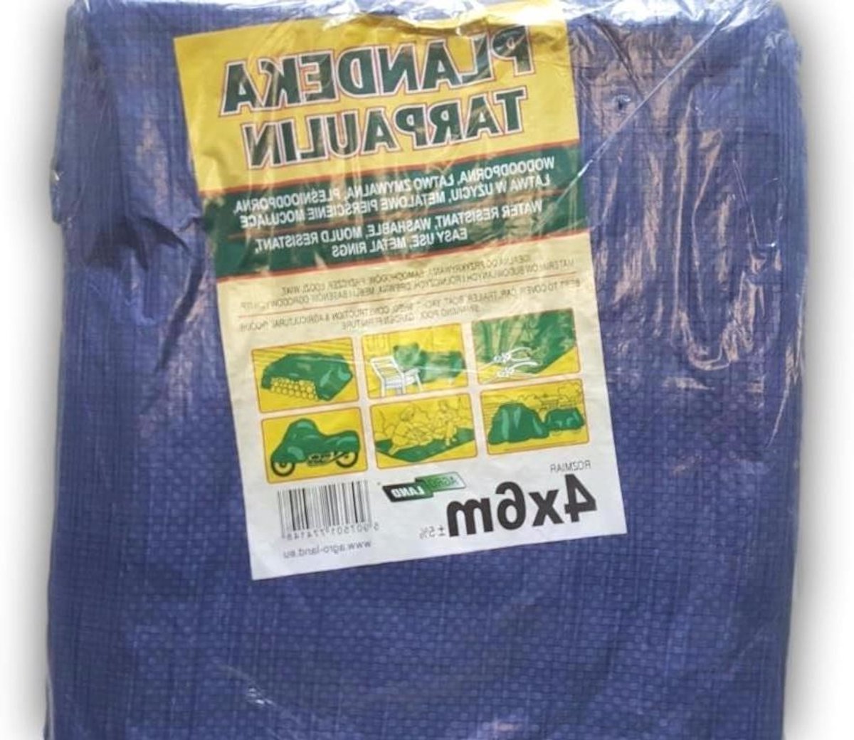 Dekzeil Grondzeil - Waterdichte Hoes - Buiten Beschermen - Versterkte Randen Oogjes - 4x6 Meter - Blauw