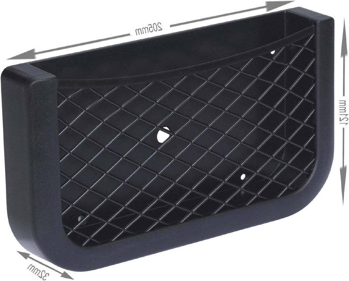 Opbergnet - Elastisch net - Extra ruimte creëren - Plakken of schroeven - M 205x121x32mm - Zwart