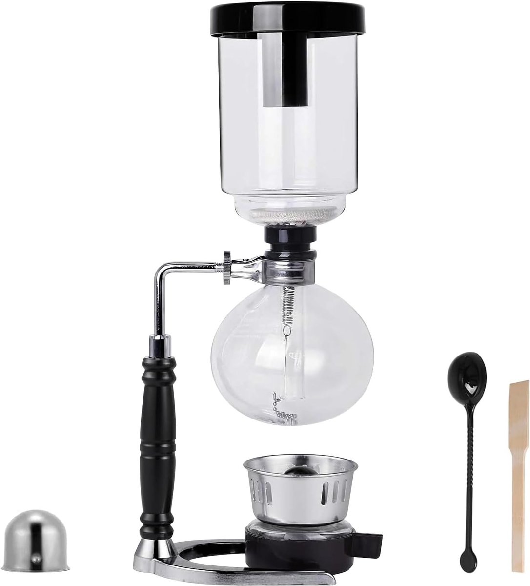 Vacuum Koffiezetapparaat voor 5 Kopjes - 600 ml Warmtebestendig Glas met Druppel Filter en Extractietool voor Handgezette Koffie