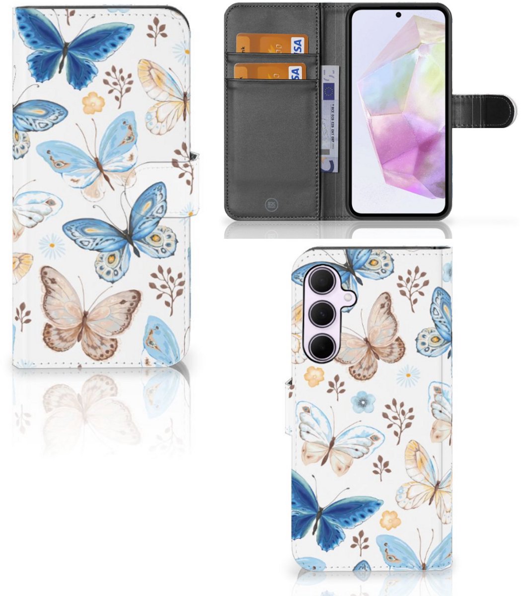 Telefoonhoesje met Pasjes voor Samsung Galaxy A35 Vlinder