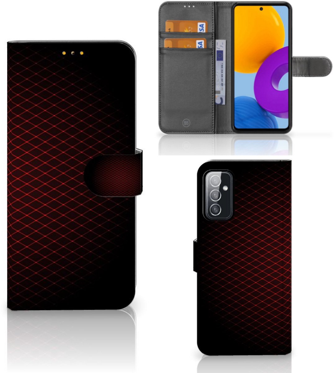 Samsung Galaxy M52 Telefoon Hoesje Geruit Rood
