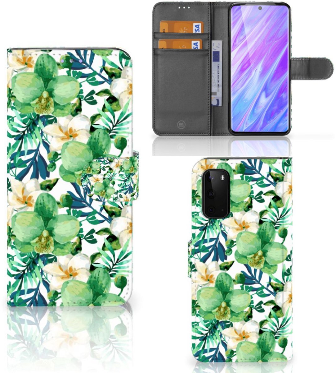Samsung Galaxy S20 Hoesje Orchidee Groen
