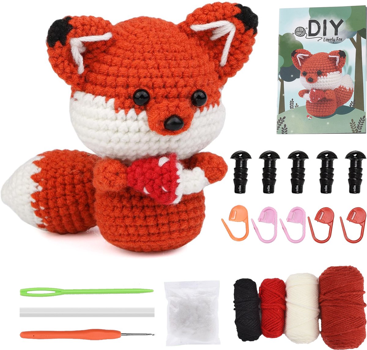 Haakpakket Rode vos – Compleet Haakpakket voor Volwassenen en Beginners, Haken Pakket, DIY Amigurumi, Decoratie en Cadeau