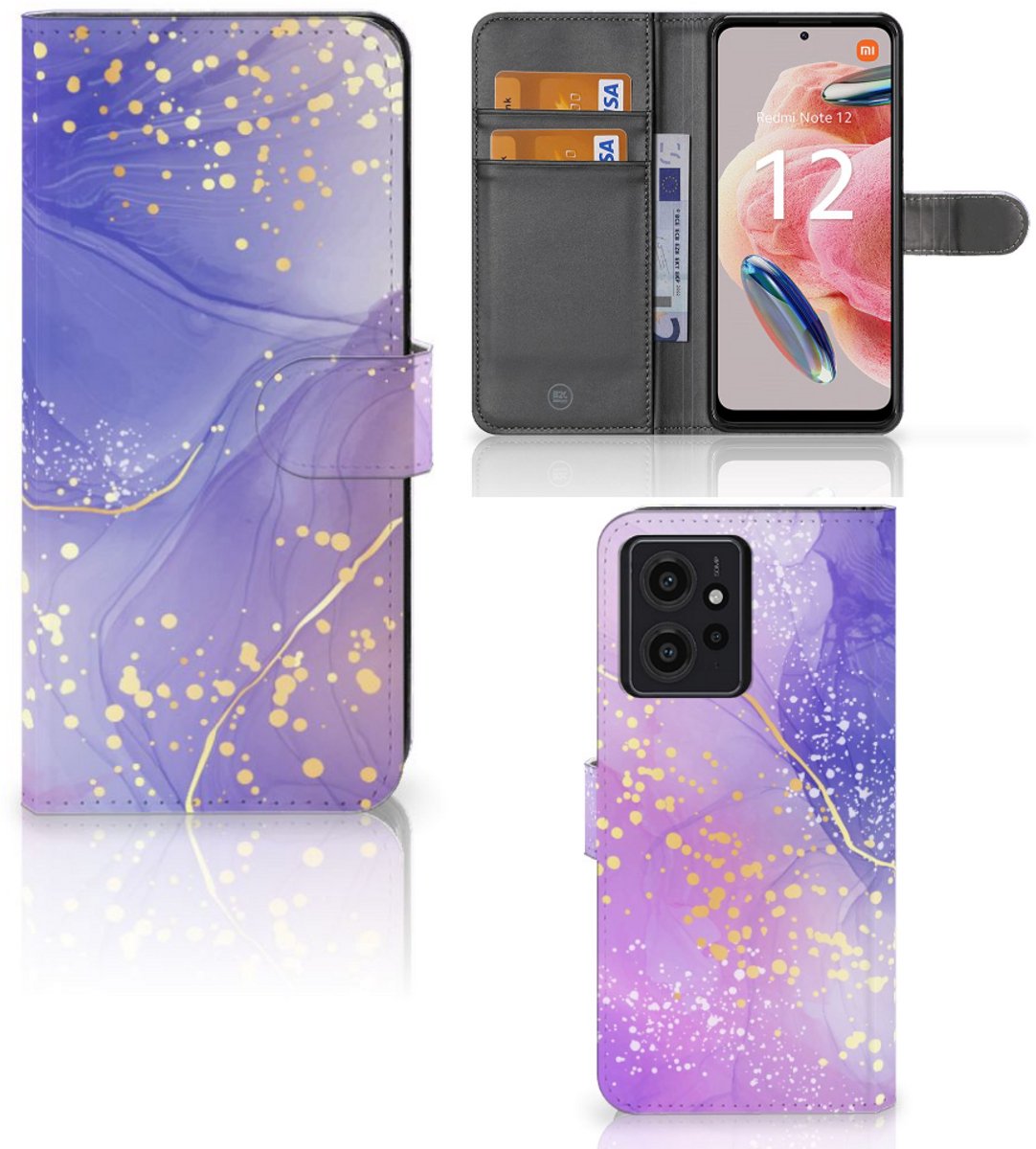 Hoesje voor Xiaomi Redmi Note 12 4G Watercolor Paars