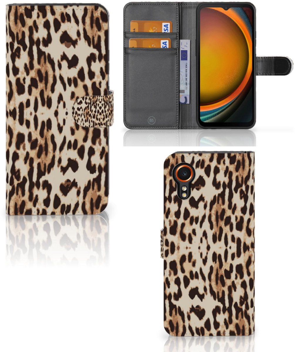 Samsung Galaxy Xcover 7 Telefoonhoesje met Pasjes Leopard