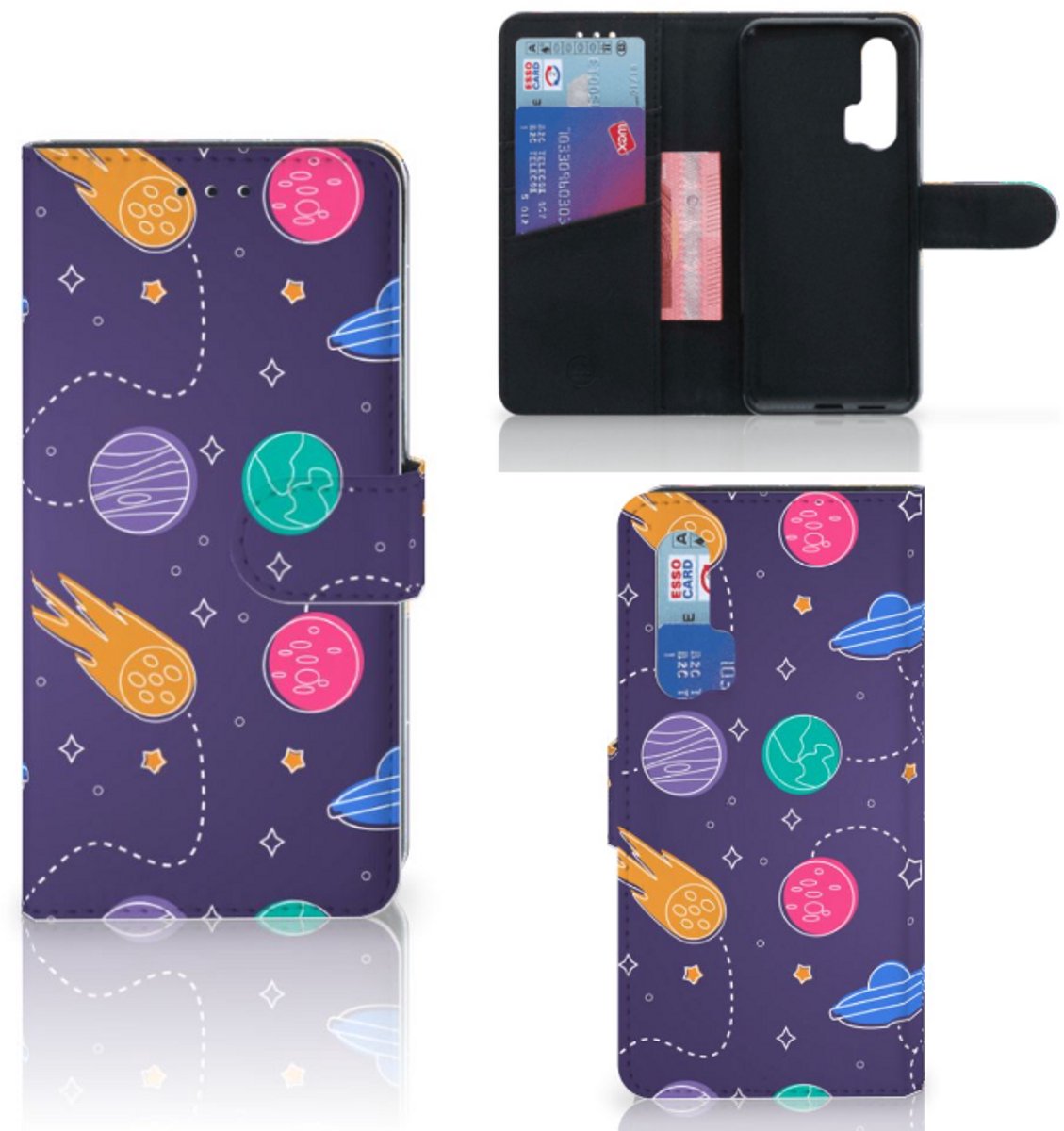 Book Case voor Honor 20 Pro Wallet Case met Pasjes Space