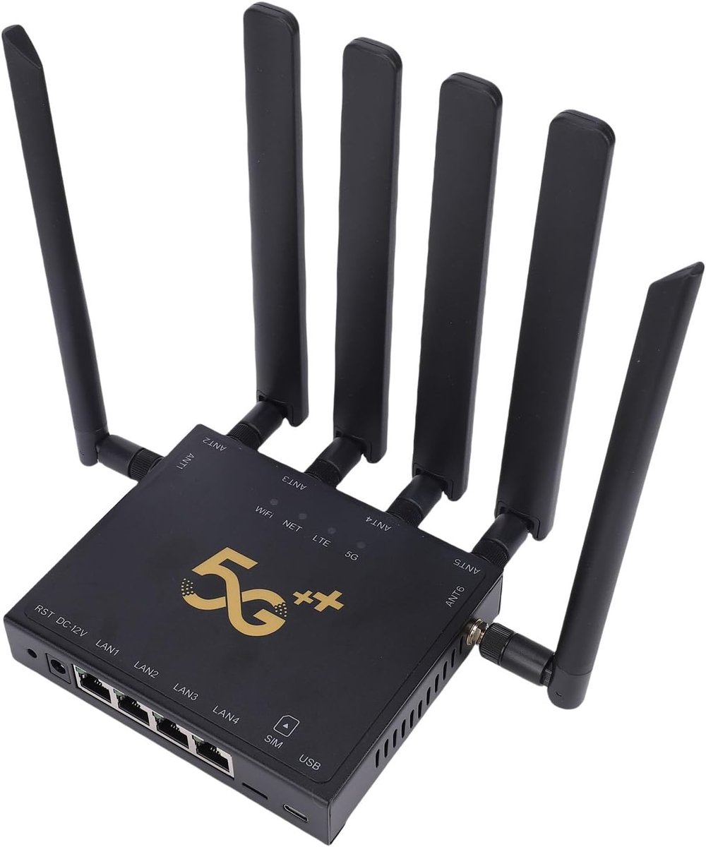 Draadloze Internet Router - Wifi 6 Modem - Snelle Internetverbinding - 6 Antennes 5G - Gigabit Poorten - Zwart