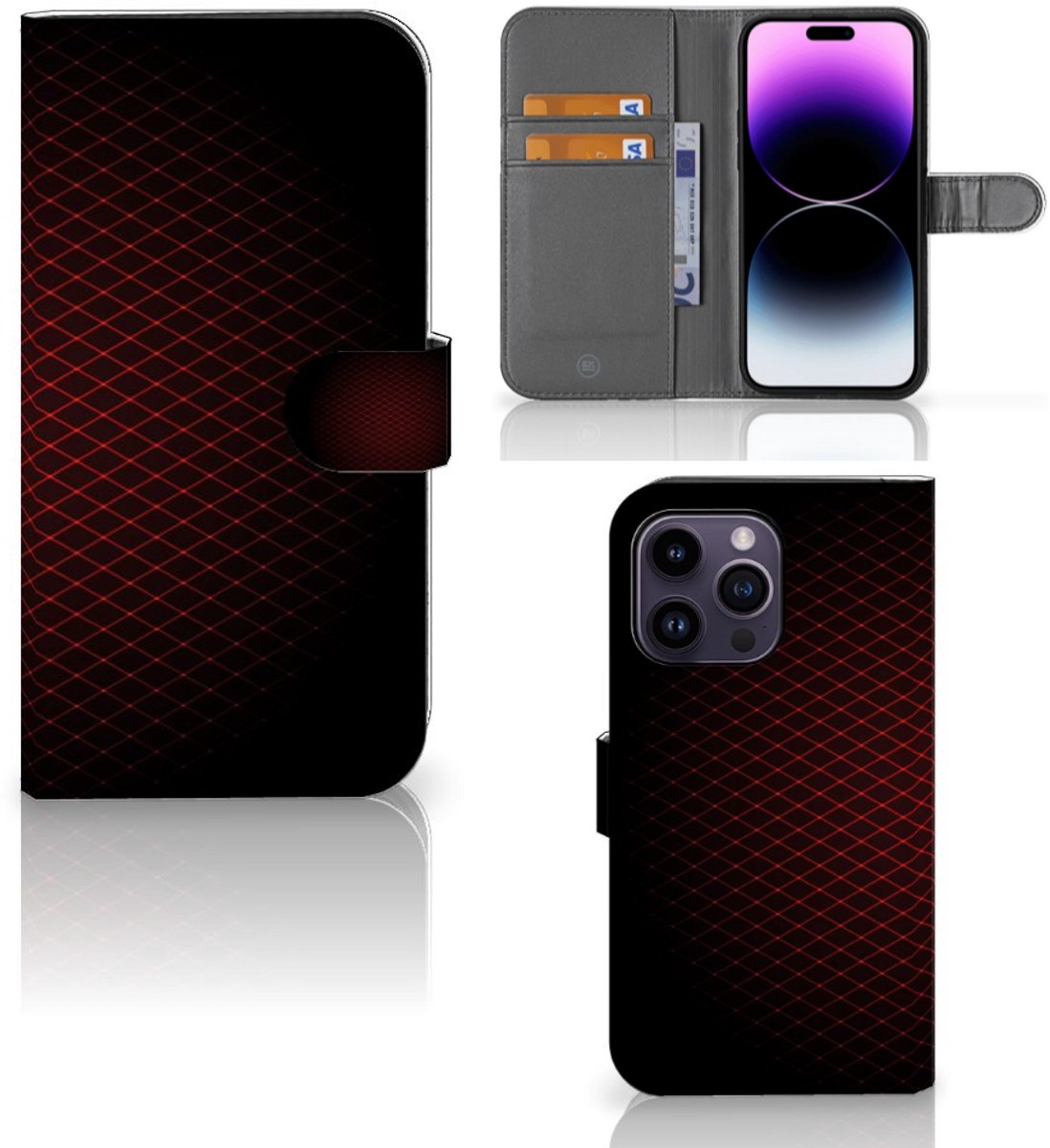 iPhone 15 Pro Max Telefoon Hoesje Geruit Rood