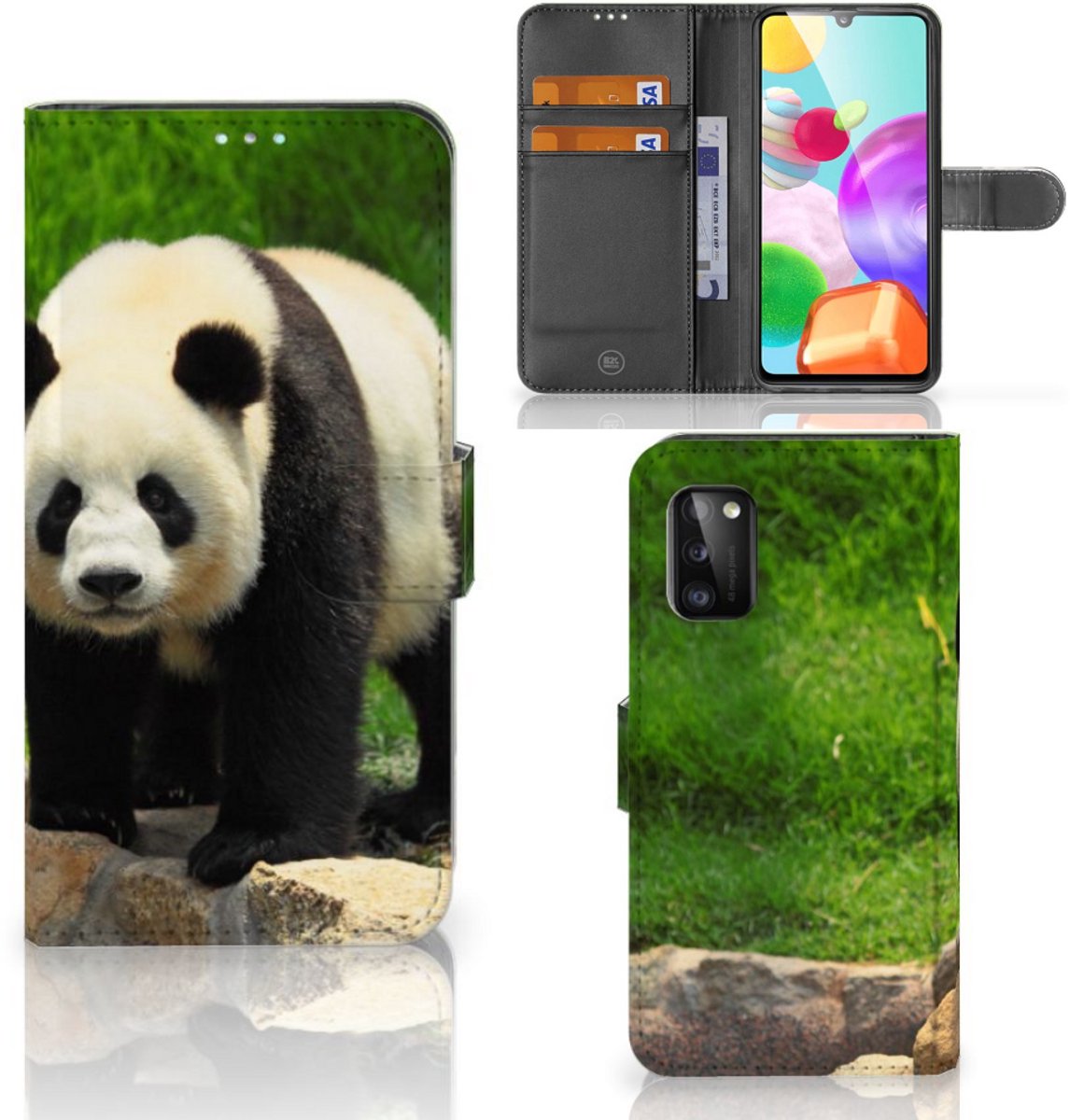 Samsung Galaxy A41 Telefoonhoesje met Pasjes Panda