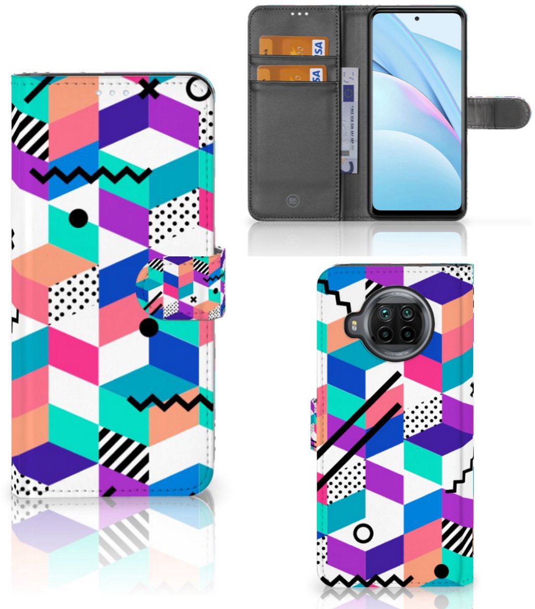Xiaomi Mi 10T Lite Book Case Blokken Kleurrijk