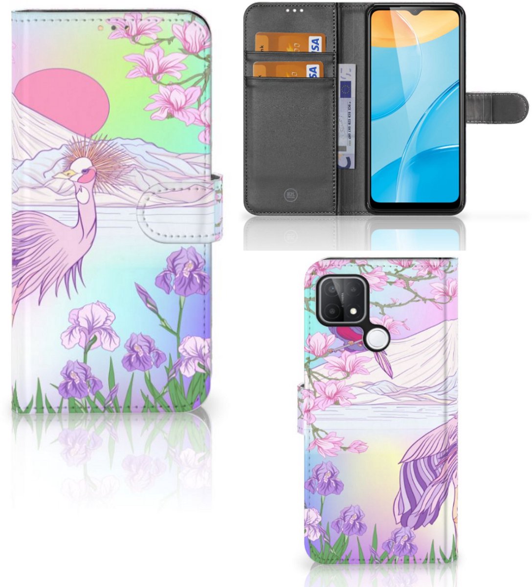 OPPO A15 Telefoonhoesje met Pasjes Bird