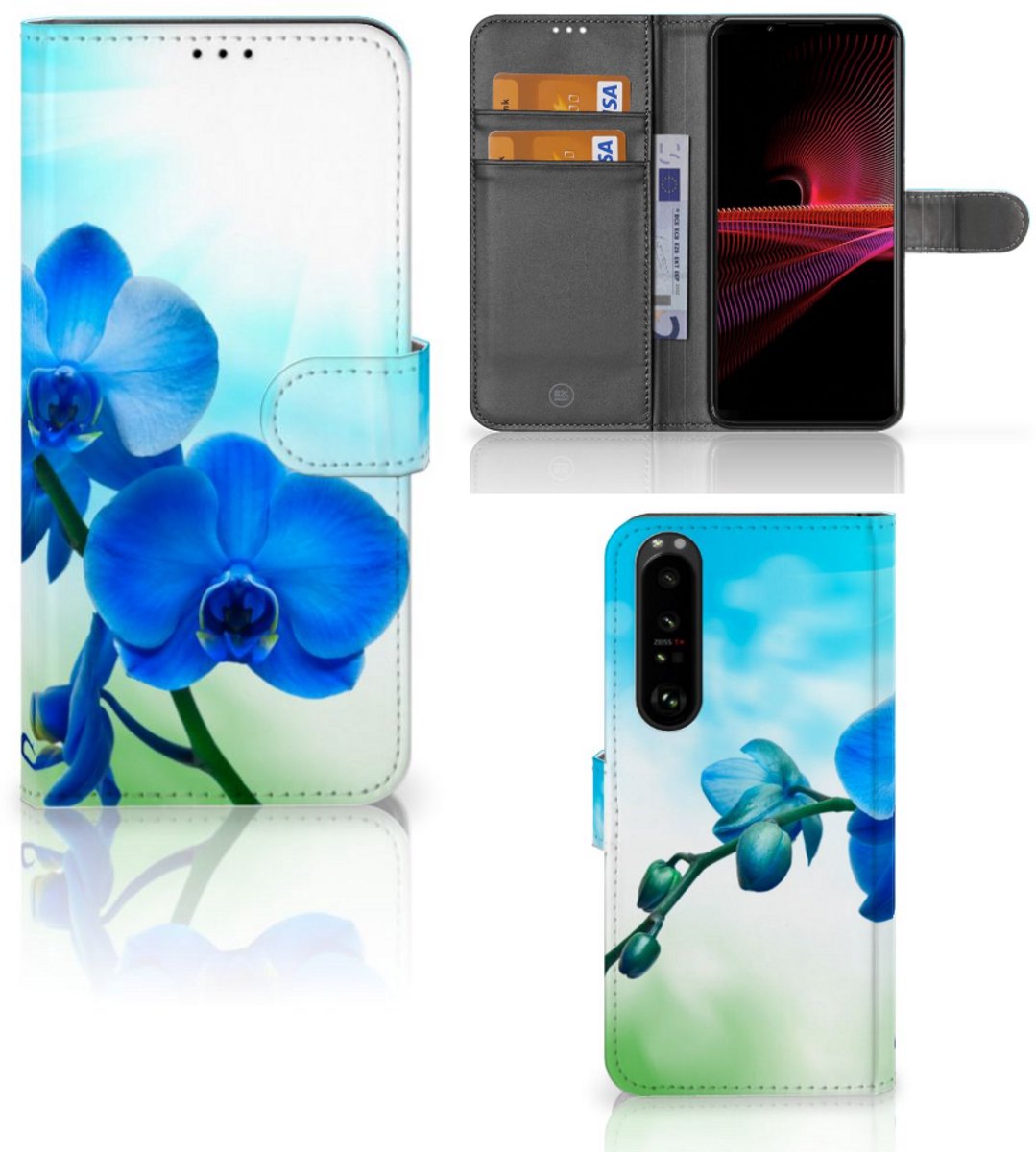 Sony Xperia 1 III Hoesje Orchidee Blauw - Cadeau voor je Moeder