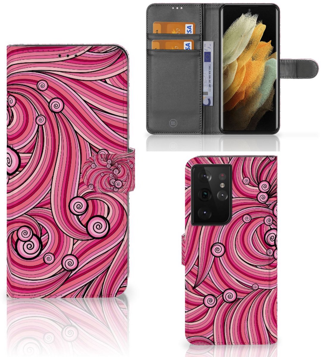 Samsung Galaxy S21 Ultra Hoesje Swirl Pink