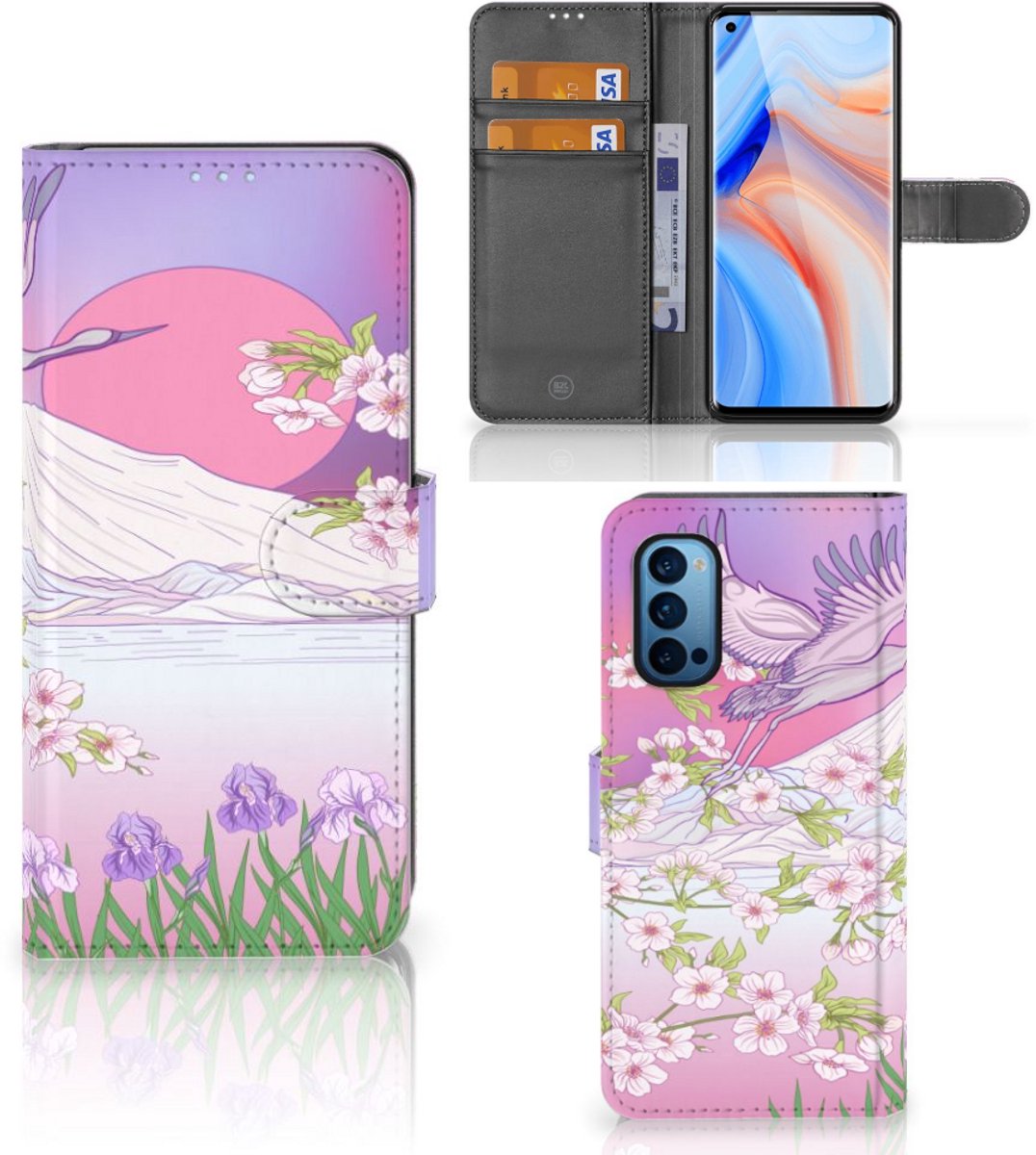 OPPO Reno 4 Pro 5G Telefoonhoesje met Pasjes Bird Flying