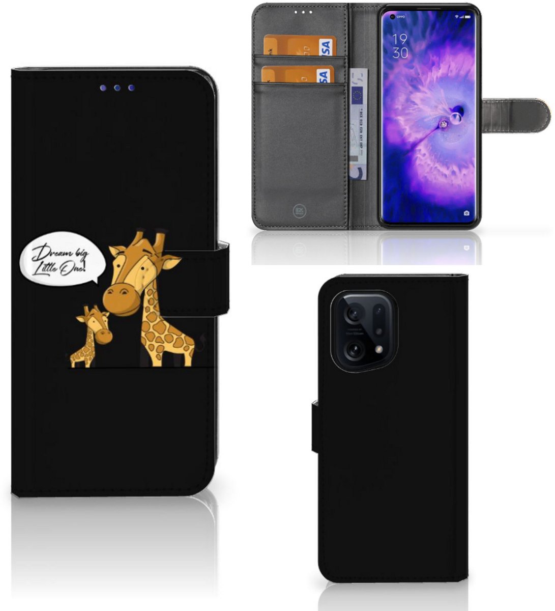 OPPO Find X5 Leuk Hoesje Giraffe