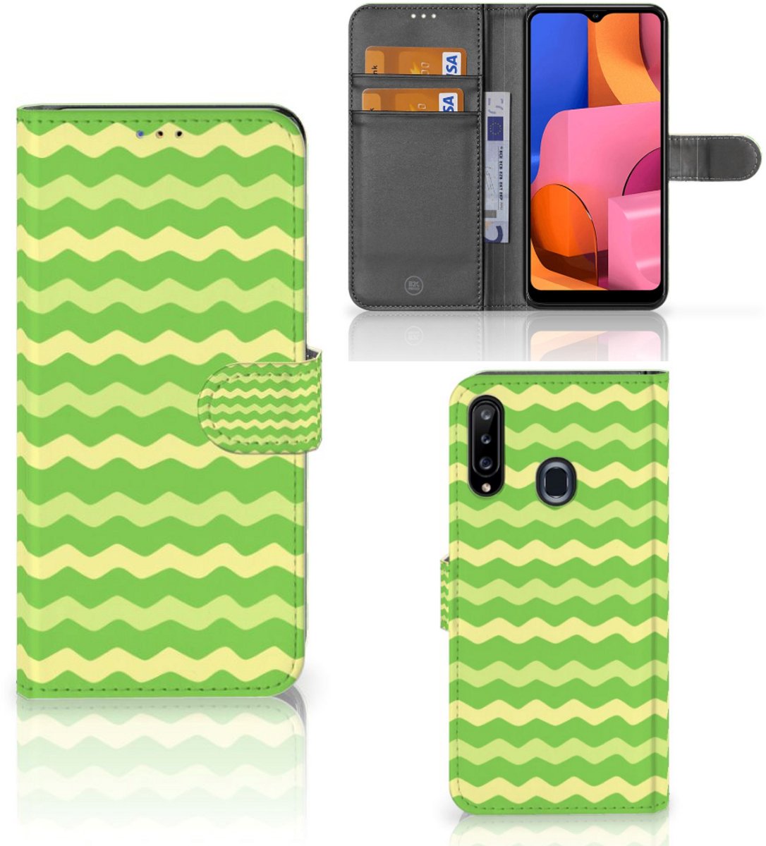 Samsung Galaxy A20s Telefoon Hoesje Waves Green