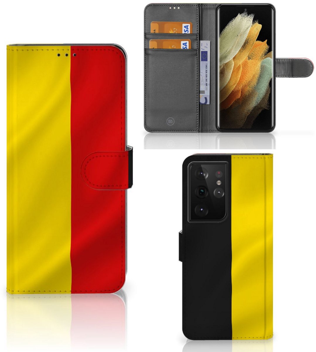 Samsung Galaxy S21 Ultra Bookstyle Case Belgische Vlag