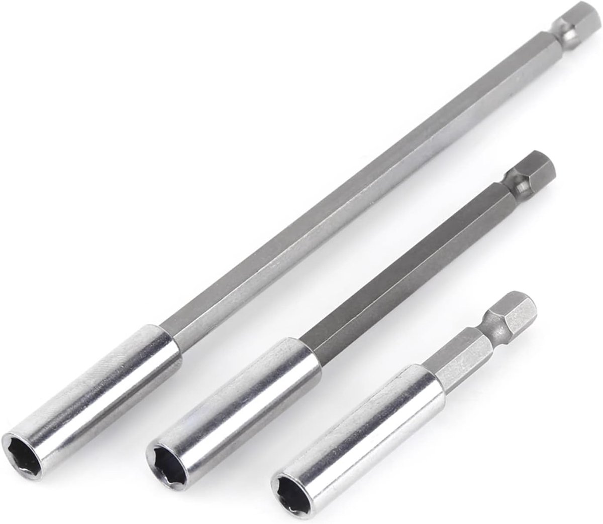 Verlengstukken Bithouder - Magnetische Houders - Klusjes Uitvoeren - Set van Drie Lengtes - 1/4 Inch Zeskant