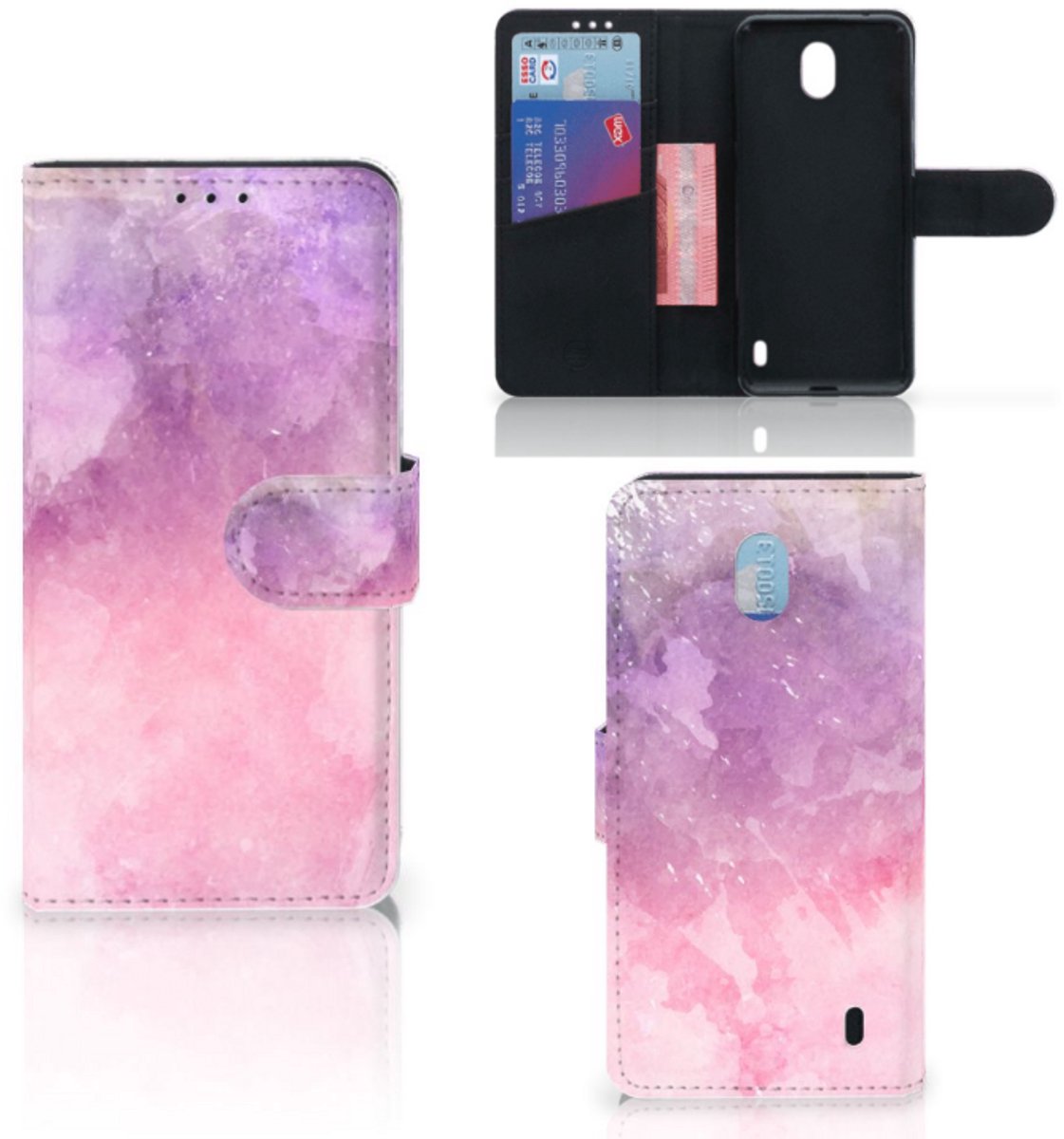 Hoesje Nokia 1 Plus Pink Purple Paint