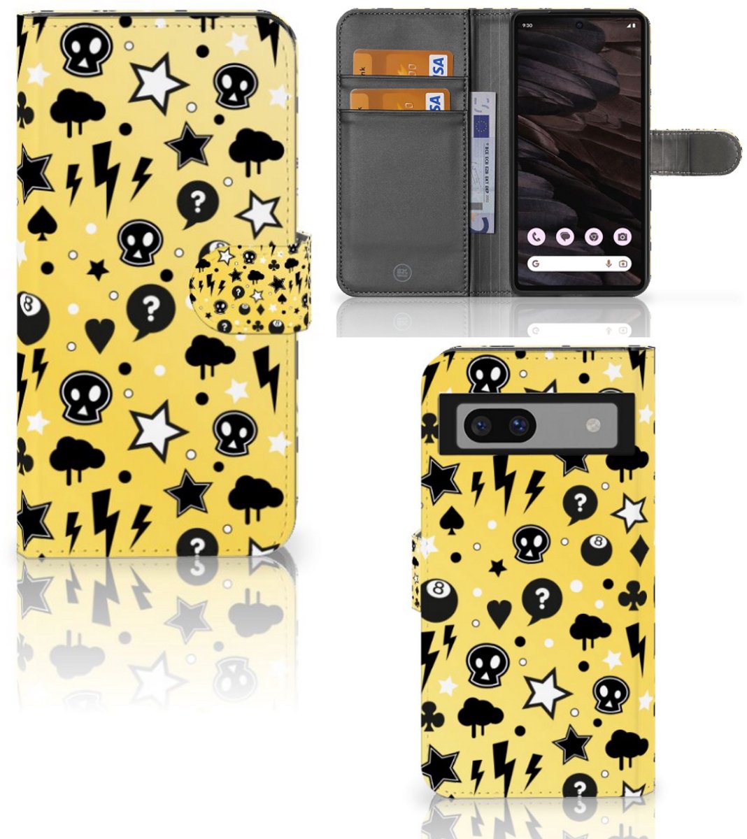 Telefoonhoesje met Naam Google Pixel 7A Punk Geel