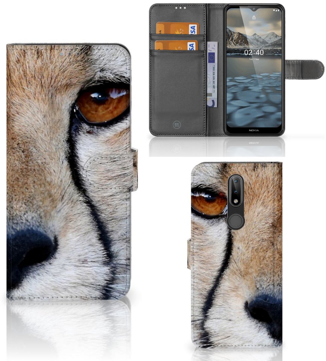 Nokia 2.4 Telefoonhoesje met Pasjes Cheetah