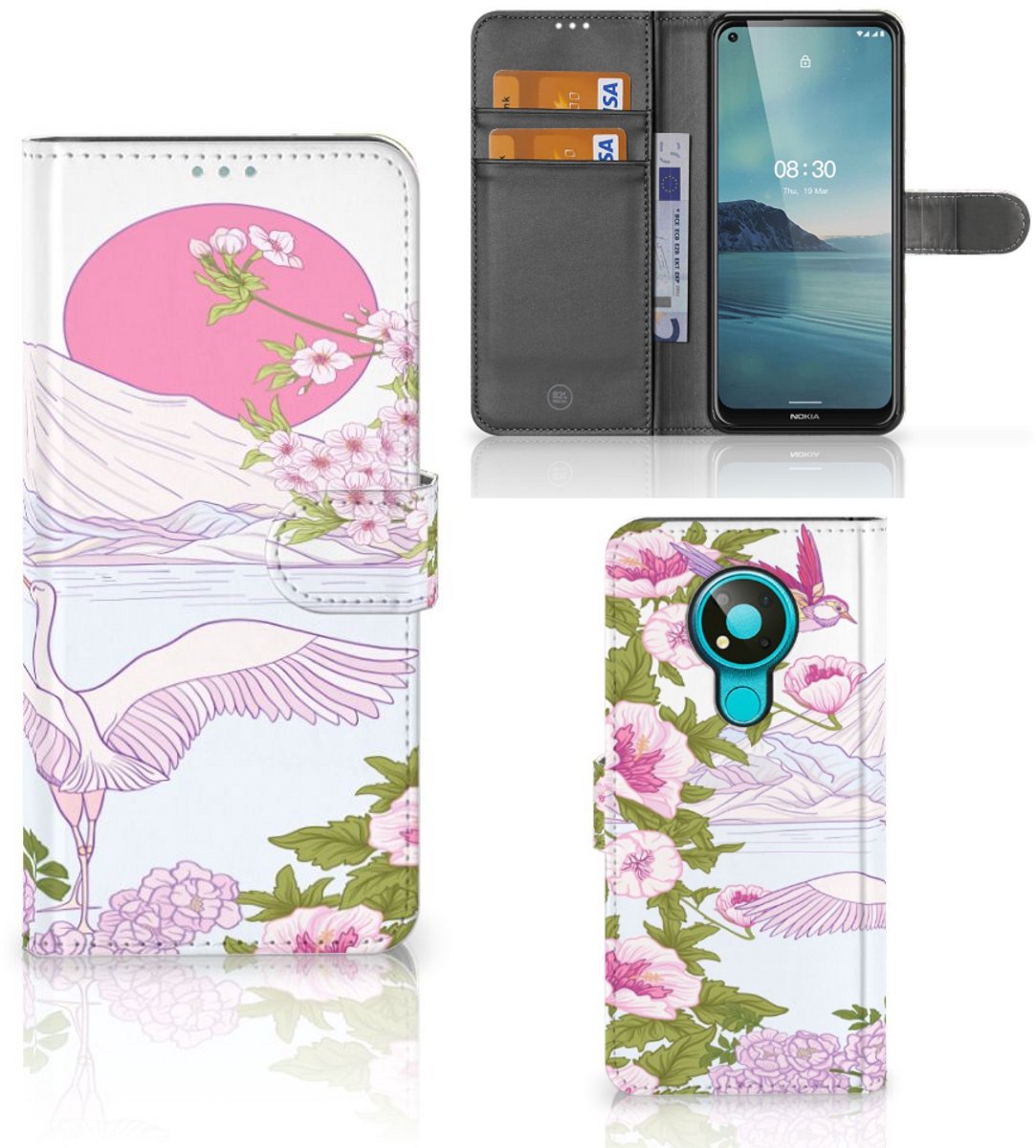 Nokia 3.4 Telefoonhoesje met Pasjes Bird Standing