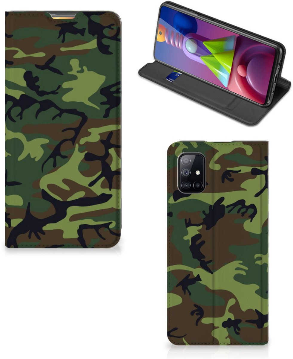 Book Case voor Samsung Galaxy M51 Hoesje met Magneet Army Dark