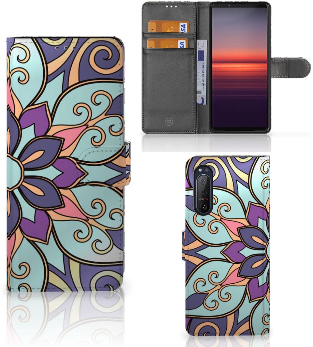 Sony Xperia 5II Hoesje Purple Flower