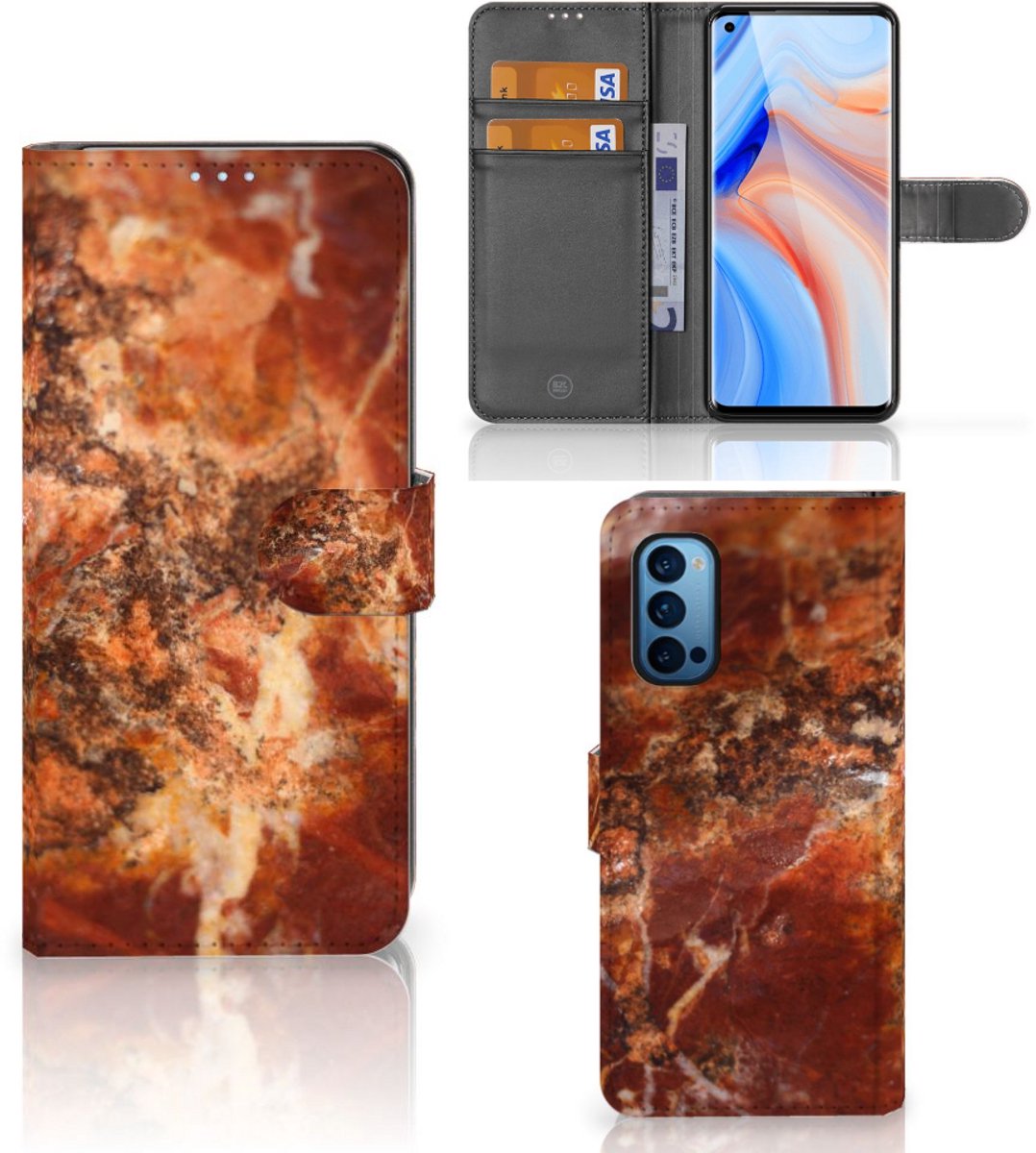 OPPO Reno 4 Pro 5G Bookcase Marmer Bruin