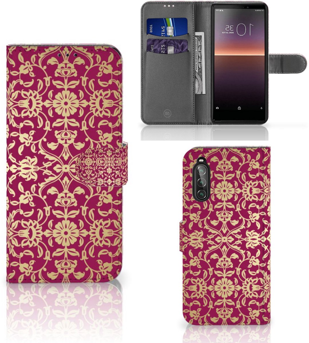 Wallet Case Sony Xperia 10 II Barok Pink
