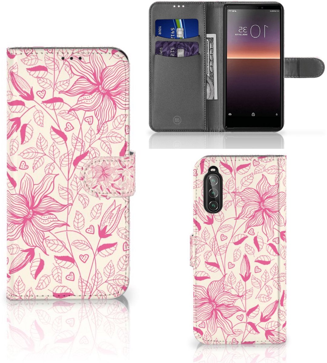 Sony Xperia 10 II Hoesje Pink Flowers