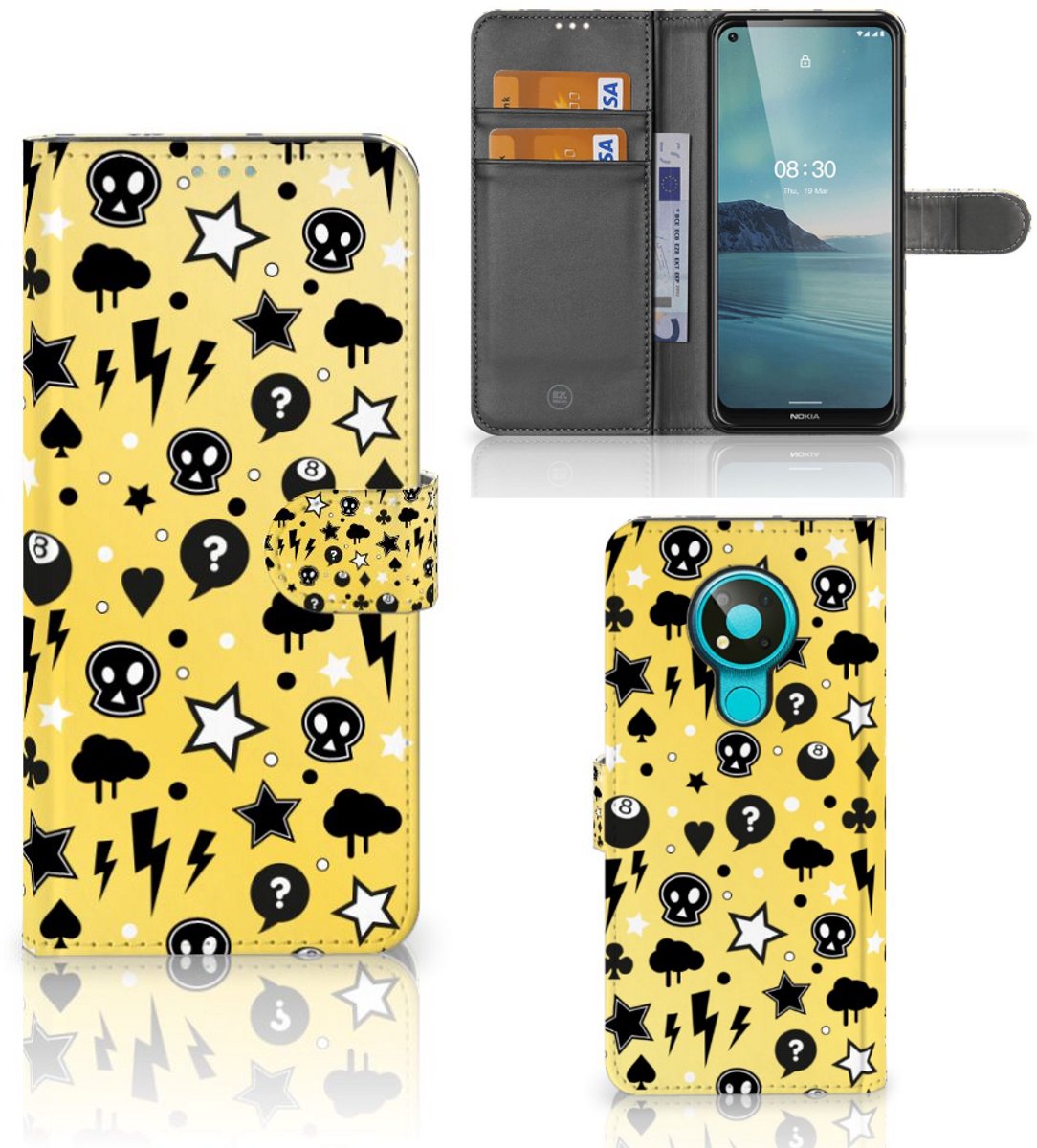 Telefoonhoesje met Naam Nokia 3.4 Punk Geel